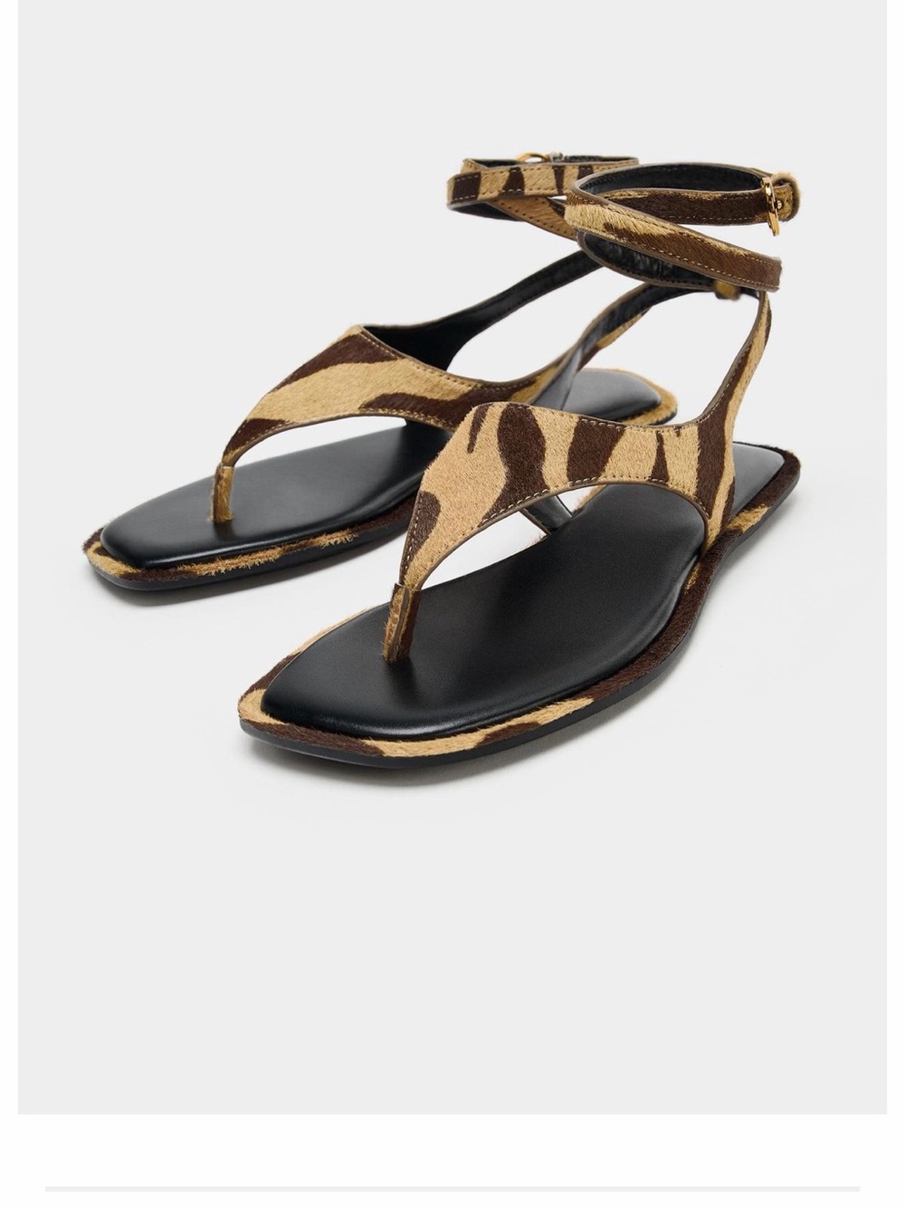 ZARA ANIMAL PRINT STRAP SANDAL size 7.5